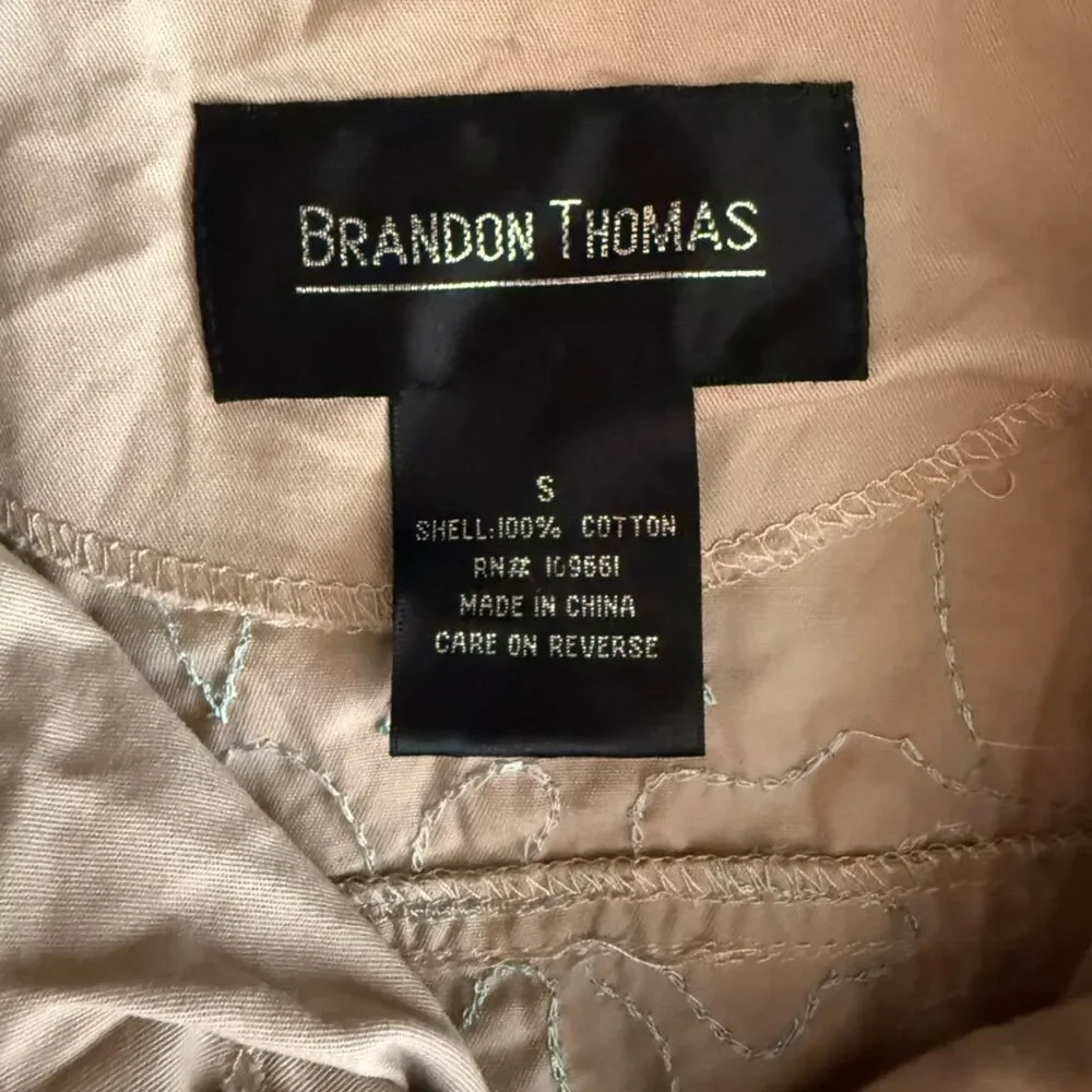Brandon Thomas Beige Embroidered & beaded Lightweight Top Jacket Size S - Picture 8 of 10